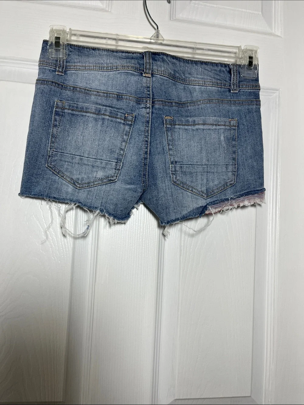 hippie laundry Distressed Light Blue Denim Cutoff Shorts